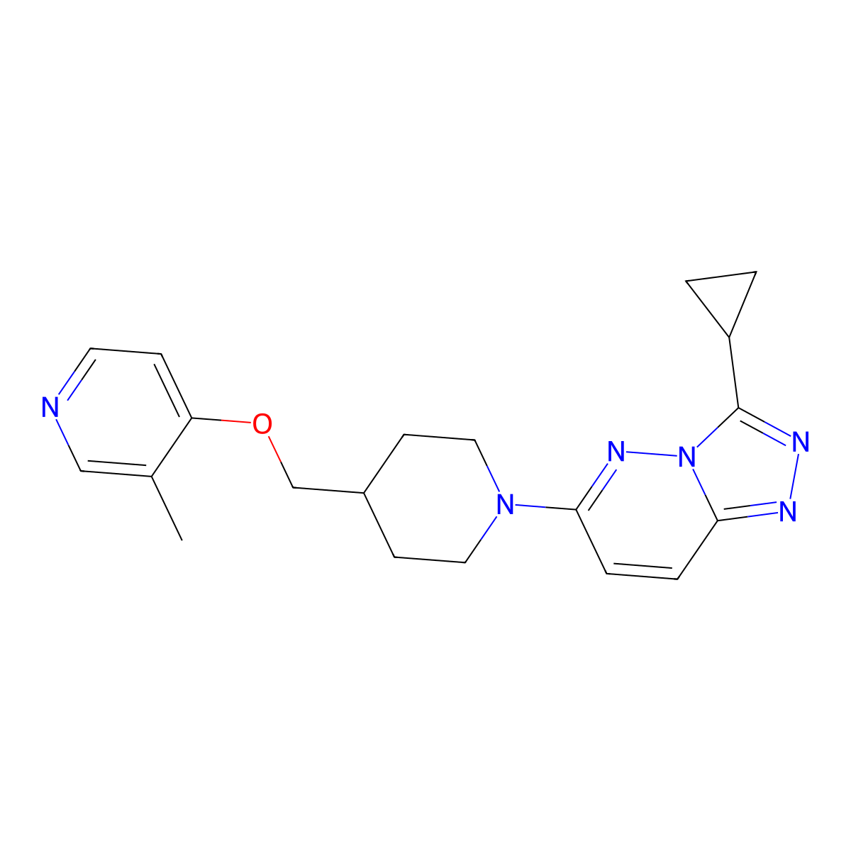 4-[(1-{3-Cyclopropyl-[1,2,4]triazolo[4,3-b]pyridazin-6-yl}piperidin-4-yl)methoxy]-3-methylpyridine molecular structure, CAS 2742036-29-7