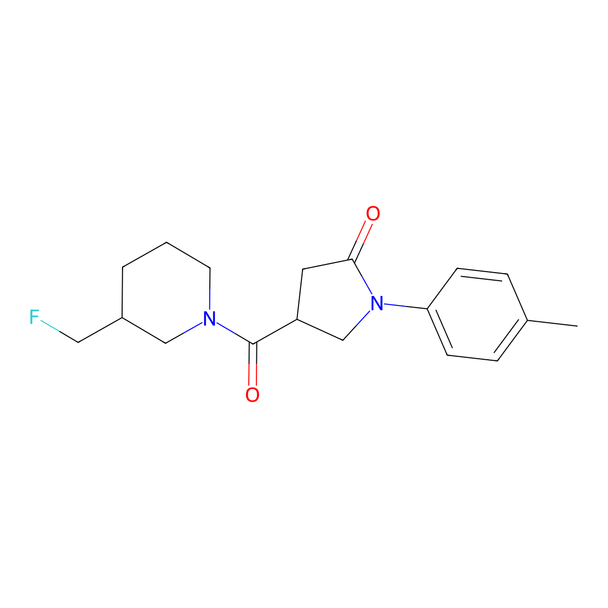 4-[3-(Fluoromethyl)piperidine-1-carbonyl]-1-(4-methylphenyl)pyrrolidin-2-one molecular structure, CAS 2742036-30-0