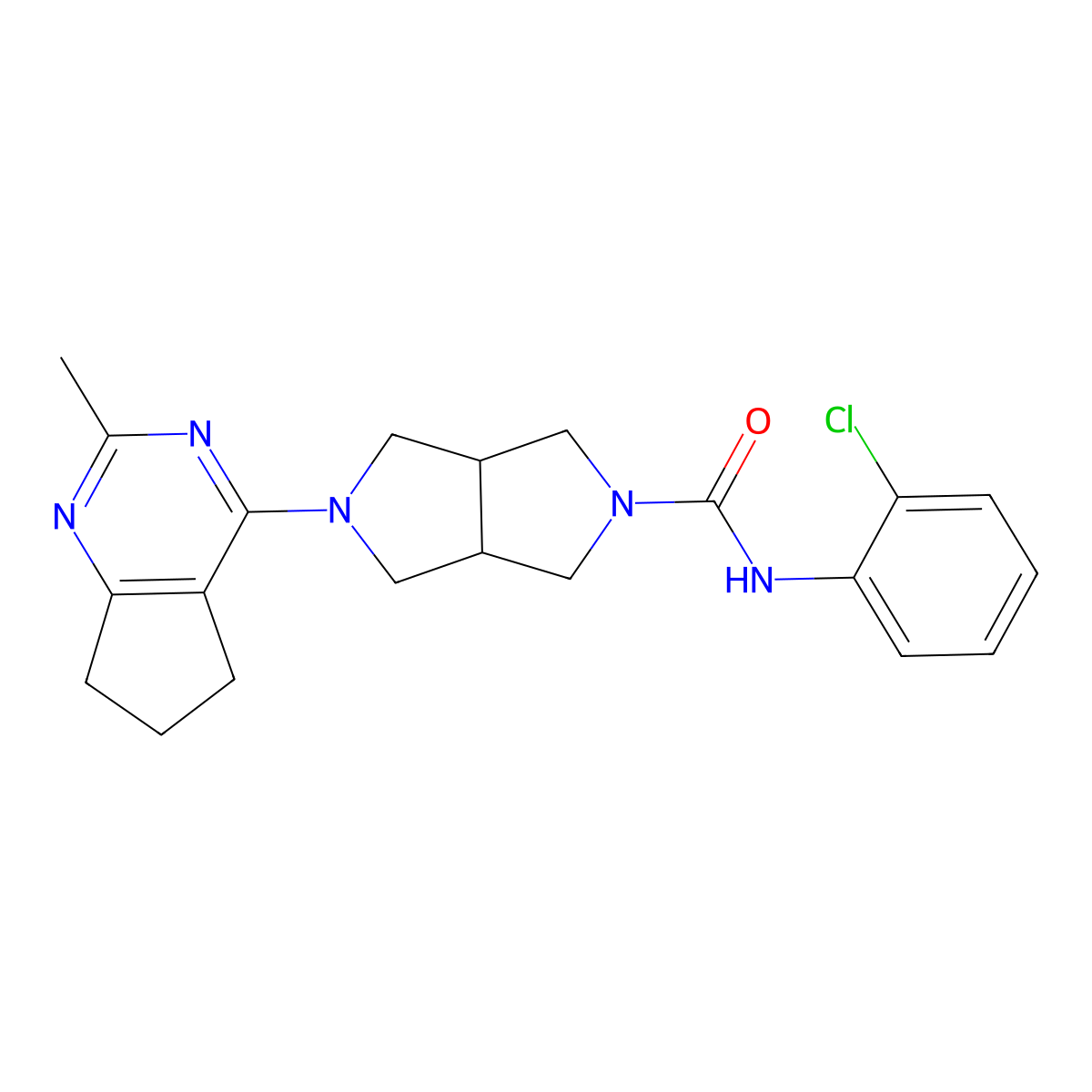 N-(2-chlorophenyl)-5-{2-methyl-5H,6H,7H-cyclopenta[d]pyrimidin-4-yl}-octahydropyrrolo[3,4-c]pyrrole-2-carboxamide molecular structure, CAS 2742036-34-4
