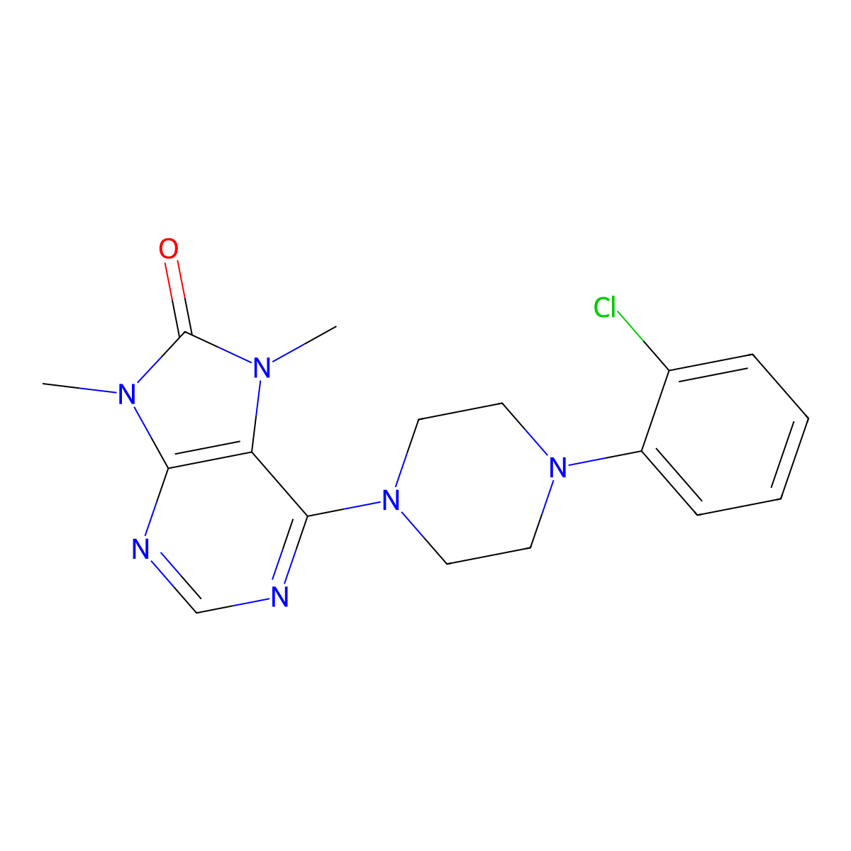 6-[4-(2-chlorophenyl)piperazin-1-yl]-7,9-dimethyl-8,9-dihydro-7H-purin-8-one molecular structure, CAS 2742036-35-5