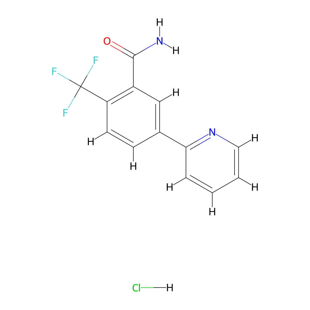 5-(Pyridin-2-yl)-2-(trifluoromethyl)benzamide hydrochloride molecular structure, CAS 2742036-43-5