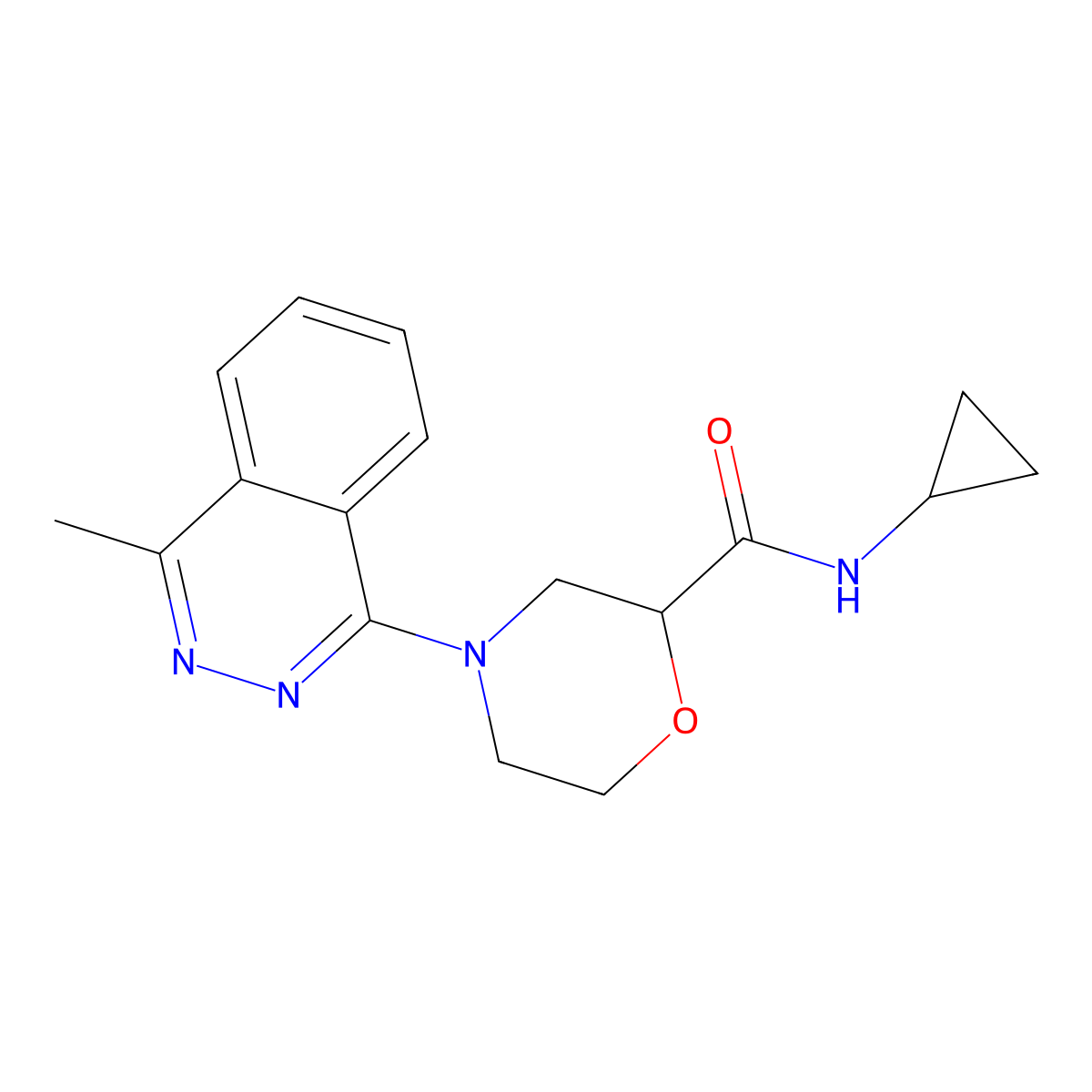 N-cyclopropyl-4-(4-methylphthalazin-1-yl)morpholine-2-carboxamide molecular structure, CAS 2742036-44-6