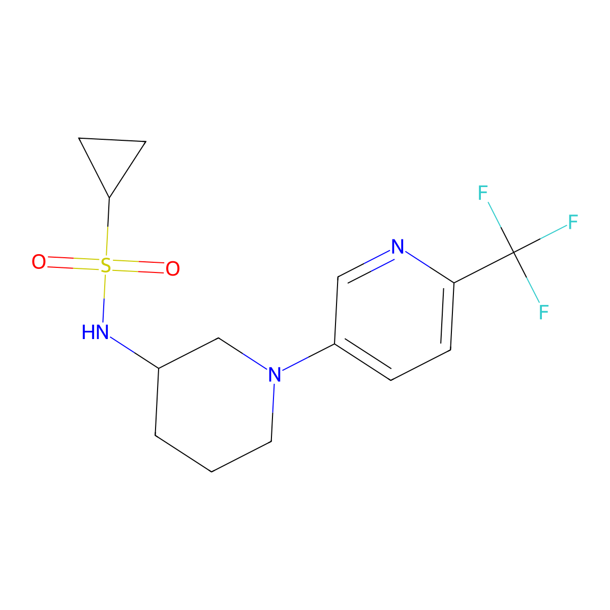 N-{1-[6-(trifluoromethyl)pyridin-3-yl]piperidin-3-yl}cyclopropanesulfonamide molecular structure, CAS 2742036-51-5