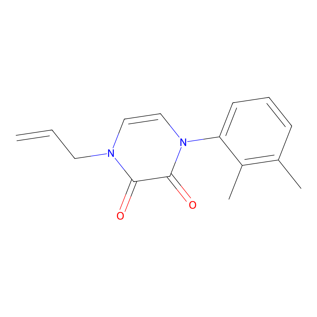 1-(2,3-Dimethylphenyl)-4-(prop-2-en-1-yl)-1,2,3,4-tetrahydropyrazine-2,3-dione molecular structure, CAS 2742036-65-1