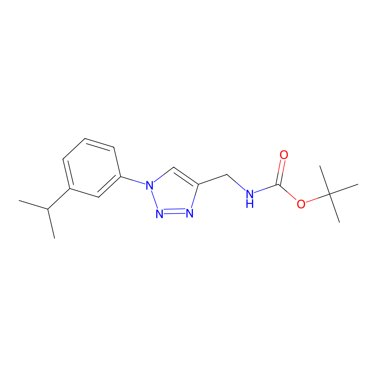 tert-butyl N-[[1-(3-propan-2-ylphenyl)triazol-4-yl]methyl]carbamate molecular structure, CAS 2742036-74-2