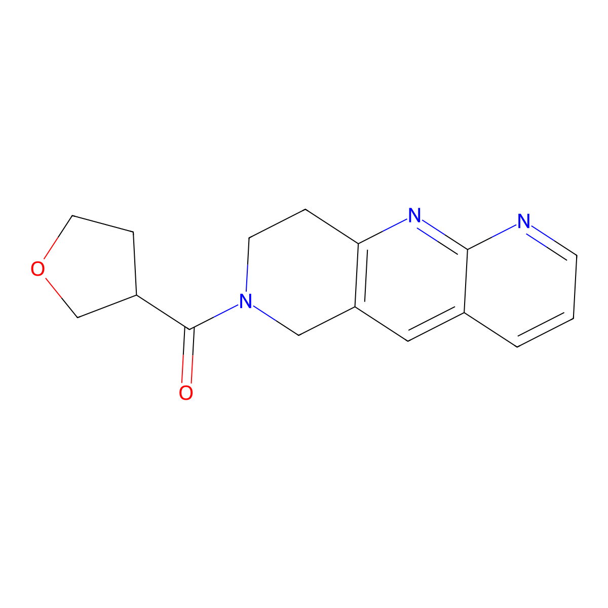 7-(oxolane-3-carbonyl)-6H,7H,8H,9H-pyrido[2,3-b]1,6-naphthyridine molecular structure, CAS 2742036-77-5
