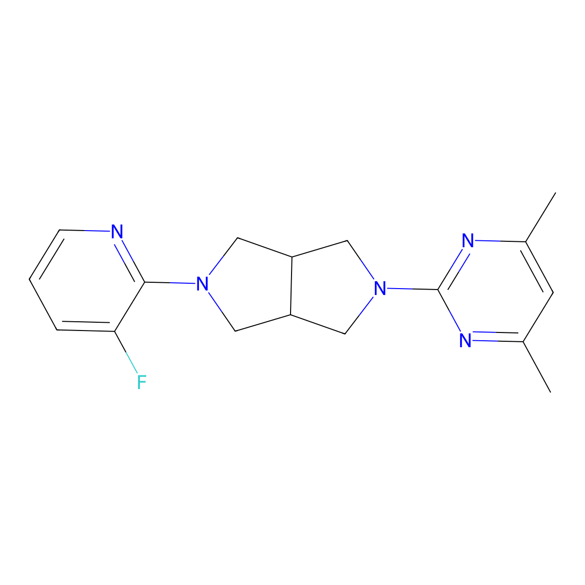 2-[5-(3-Fluoropyridin-2-yl)-octahydropyrrolo[3,4-c]pyrrol-2-yl]-4,6-dimethylpyrimidine molecular structure, CAS 2742036-81-1