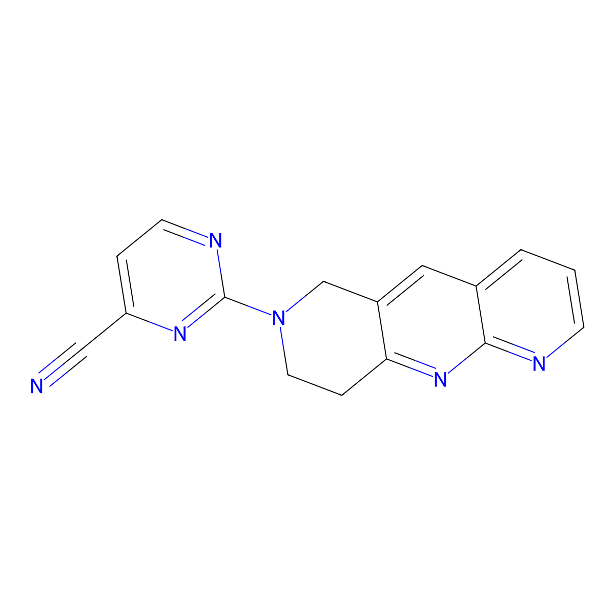 2-{6H,7H,8H,9H-pyrido[2,3-b]1,6-naphthyridin-7-yl}pyrimidine-4-carbonitrile molecular structure, CAS 2742036-88-8