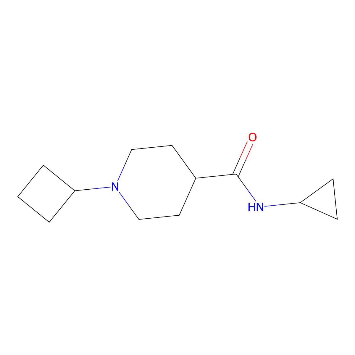 1-cyclobutyl-N-cyclopropylpiperidine-4-carboxamide molecular structure, CAS 2742036-89-9
