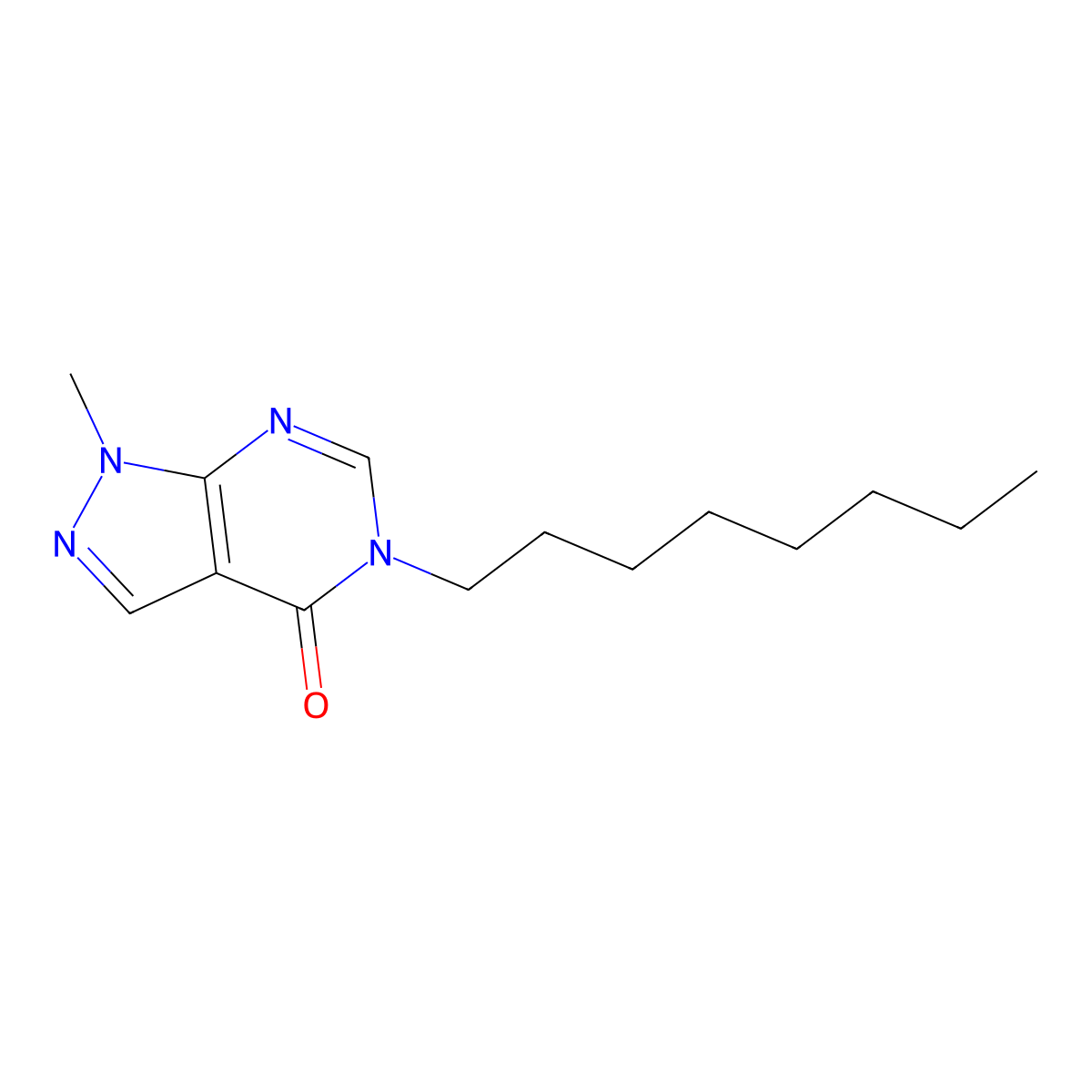 1-methyl-5-octyl-1H,4H,5H-pyrazolo[3,4-d]pyrimidin-4-one molecular structure, CAS 2742036-95-7