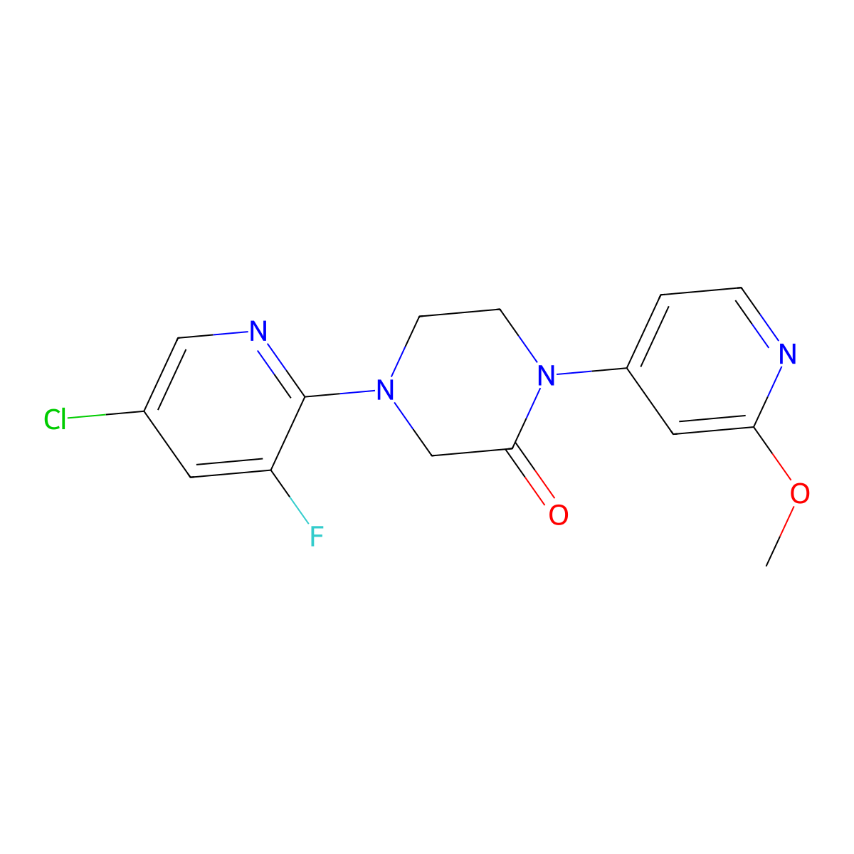 4-(5-Chloro-3-fluoropyridin-2-yl)-1-(2-methoxypyridin-4-yl)piperazin-2-one molecular structure, CAS 2742036-96-8