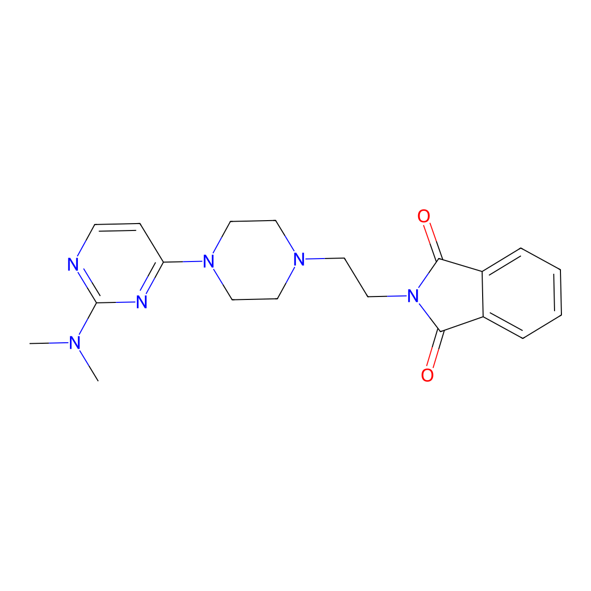2-(2-{4-[2-(dimethylamino)pyrimidin-4-yl]piperazin-1-yl}ethyl)-2,3-dihydro-1H-isoindole-1,3-dione molecular structure, CAS 2742036-97-9