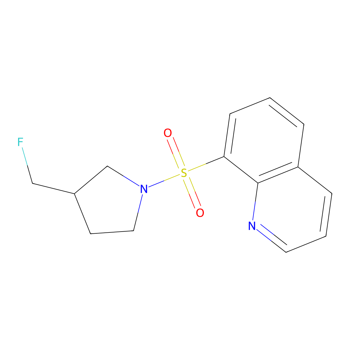 8-{[3-(Fluoromethyl)pyrrolidin-1-yl]sulfonyl}quinoline molecular structure, CAS 2742037-21-2