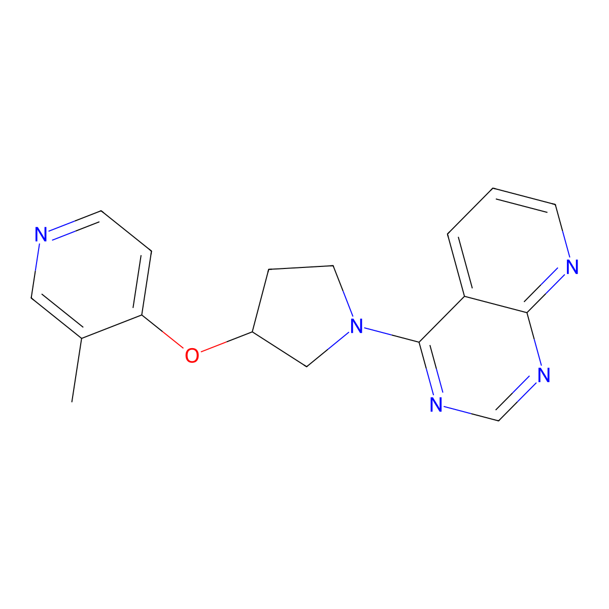 3-Methyl-4-[(1-{pyrido[2,3-d]pyrimidin-4-yl}pyrrolidin-3-yl)oxy]pyridine molecular structure, CAS 2742037-24-5