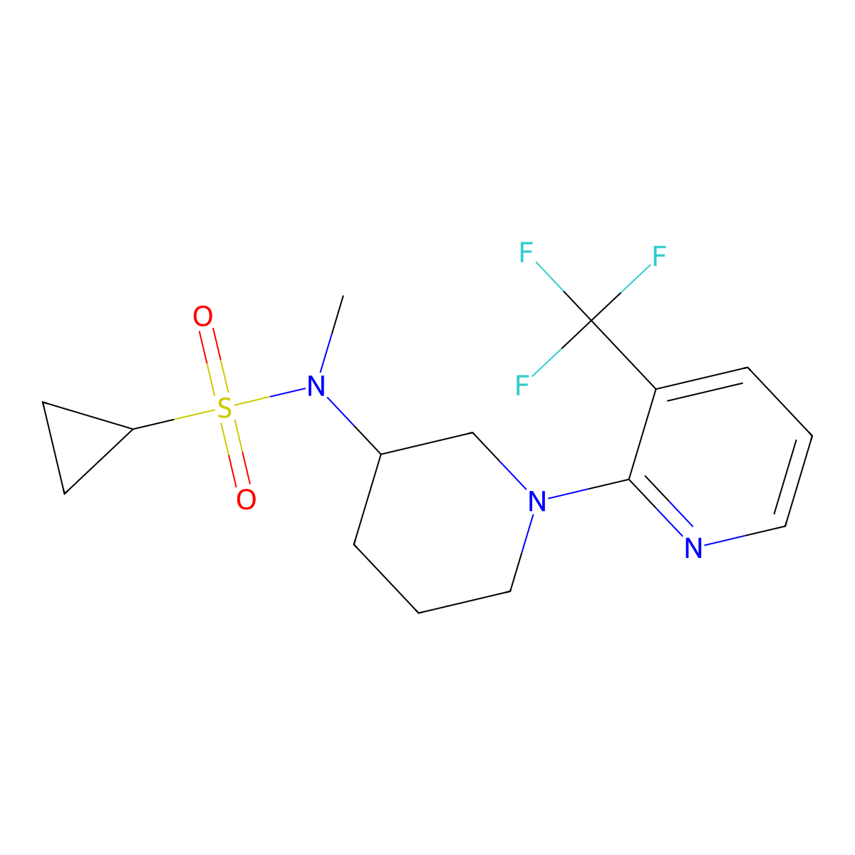 N-methyl-N-{1-[3-(trifluoromethyl)pyridin-2-yl]piperidin-3-yl}cyclopropanesulfonamide molecular structure, CAS 2742037-31-4
