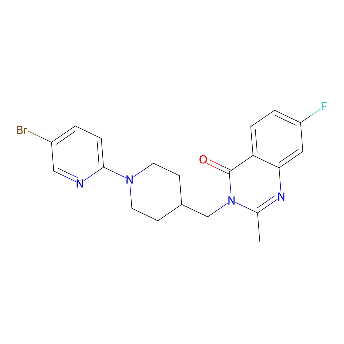 3-{[1-(5-Bromopyridin-2-yl)piperidin-4-yl]methyl}-7-fluoro-2-methyl-3,4-dihydroquinazolin-4-one molecular structure, CAS 2742037-34-7