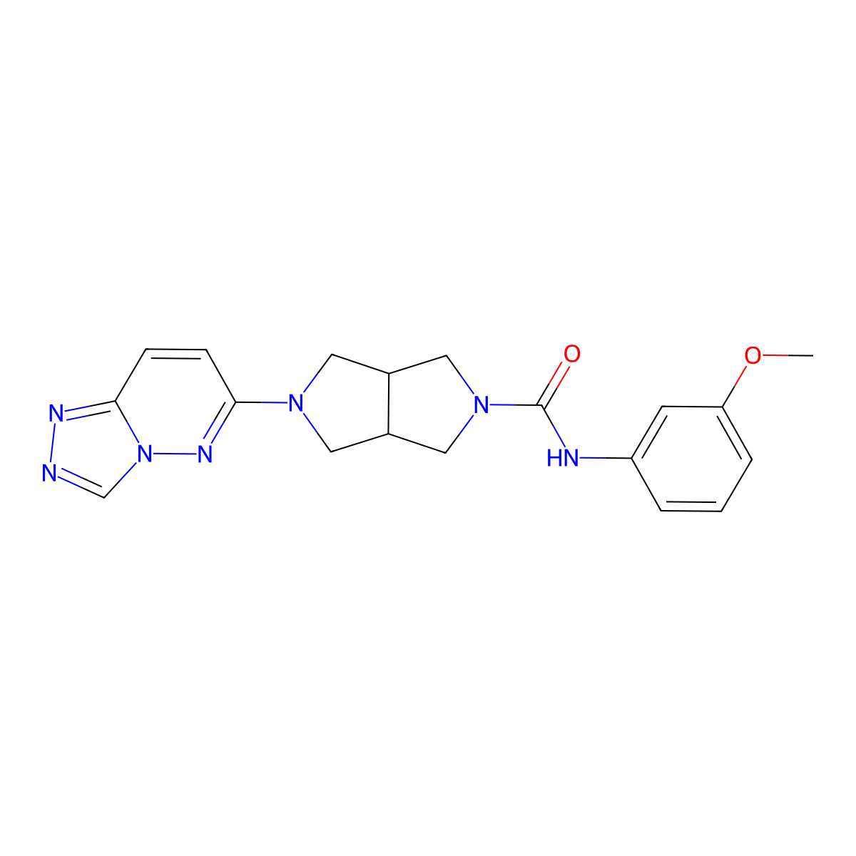 N-(3-methoxyphenyl)-5-{[1,2,4]triazolo[4,3-b]pyridazin-6-yl}-octahydropyrrolo[3,4-c]pyrrole-2-carboxamide molecular structure, CAS 2742037-35-8