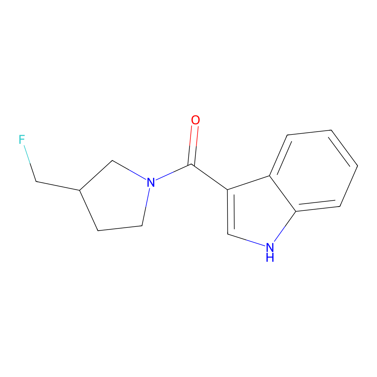 3-[3-(fluoromethyl)pyrrolidine-1-carbonyl]-1H-indole molecular structure, CAS 2742037-49-4
