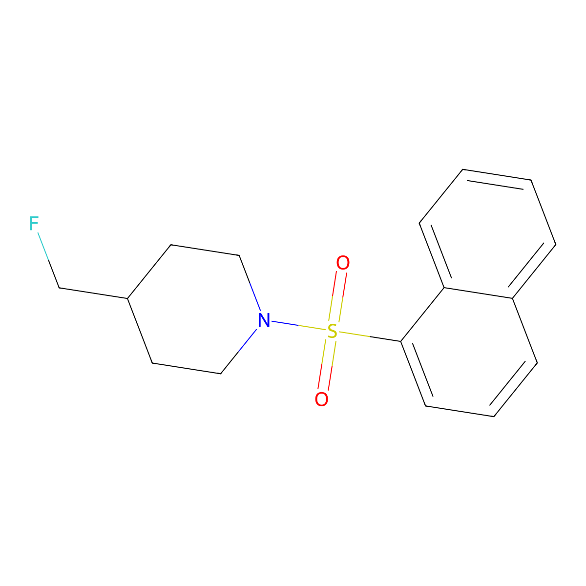 4-(Fluoromethyl)-1-(naphthalene-1-sulfonyl)piperidine molecular structure, CAS 2742037-54-1