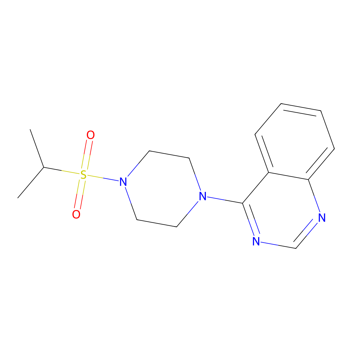 4-[4-(Propane-2-sulfonyl)piperazin-1-yl]quinazoline molecular structure, CAS 2742037-55-2