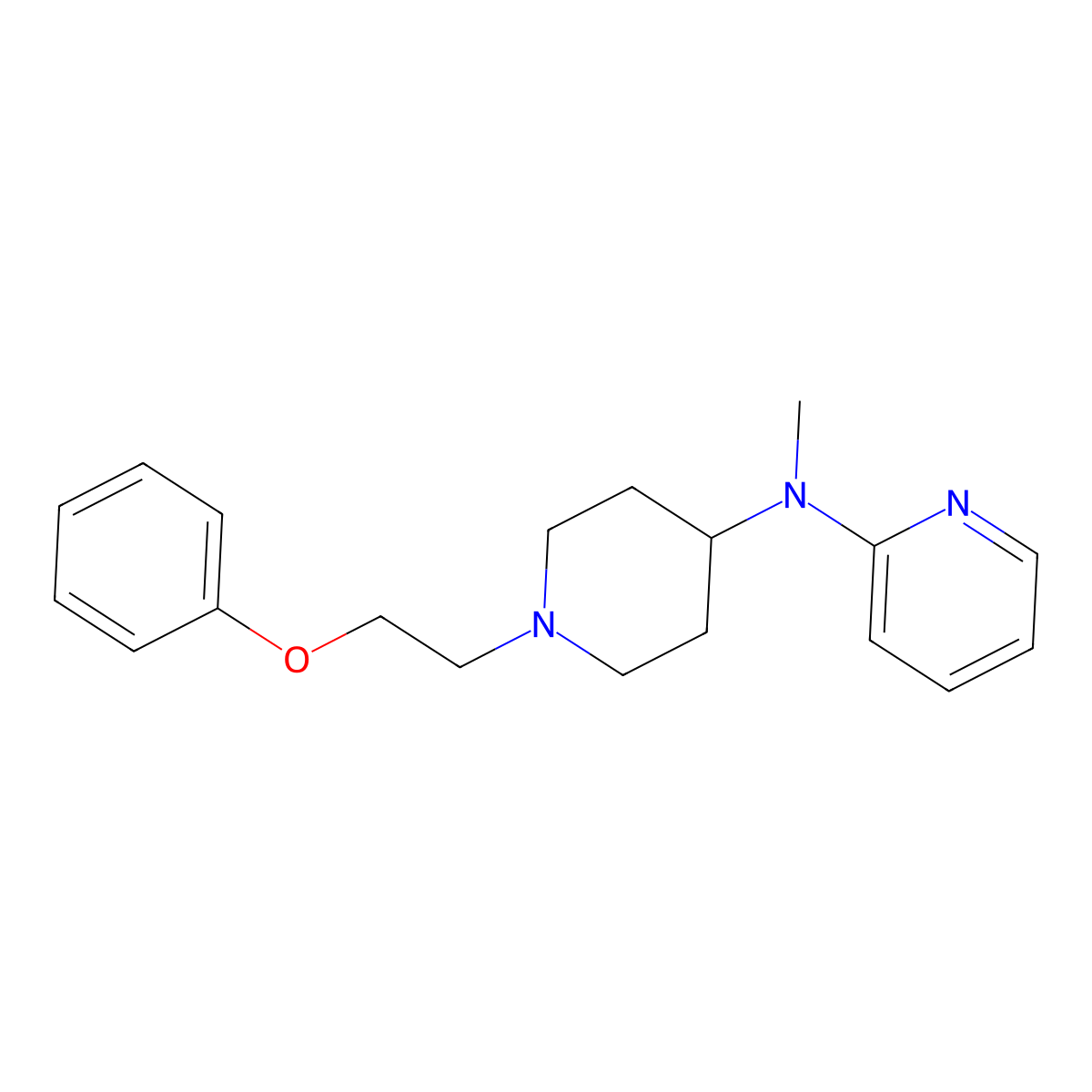 N-methyl-N-[1-(2-phenoxyethyl)piperidin-4-yl]pyridin-2-amine molecular structure, CAS 2742037-60-9