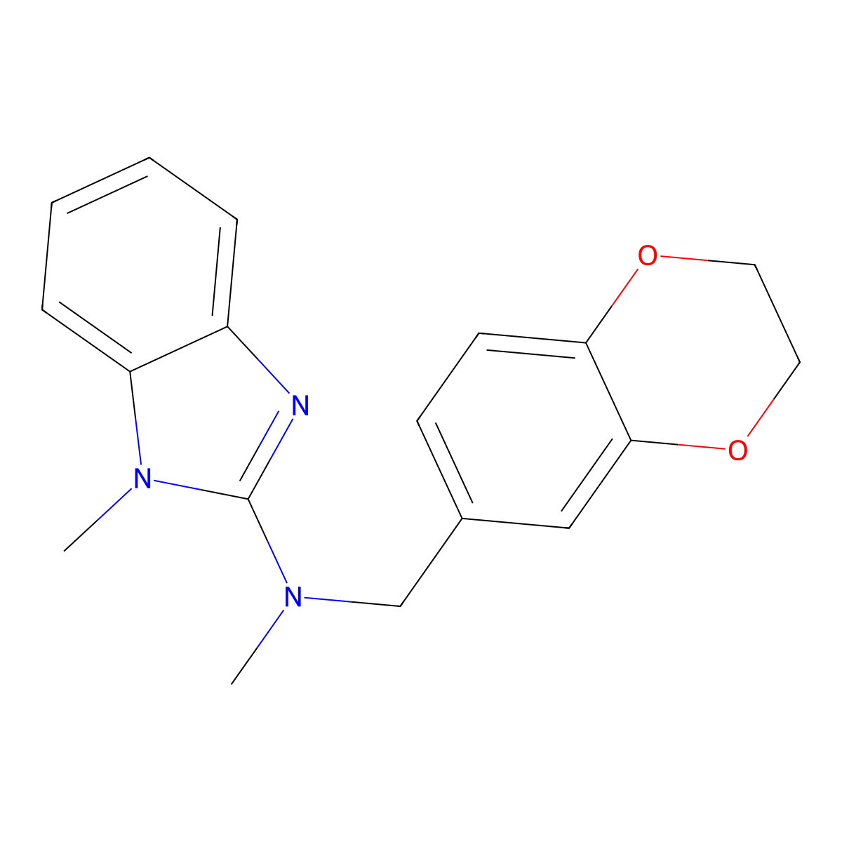 N-[(2,3-dihydro-1,4-benzodioxin-6-yl)methyl]-N,1-dimethyl-1H-1,3-benzodiazol-2-amine molecular structure, CAS 2742037-68-7