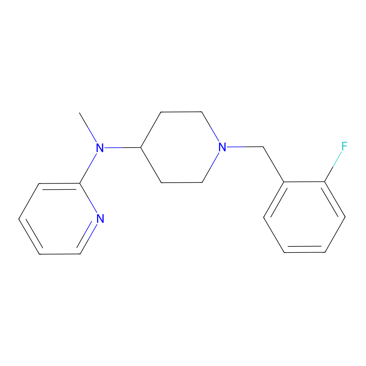 N-{1-[(2-fluorophenyl)methyl]piperidin-4-yl}-N-methylpyridin-2-amine molecular structure, CAS 2742037-69-8
