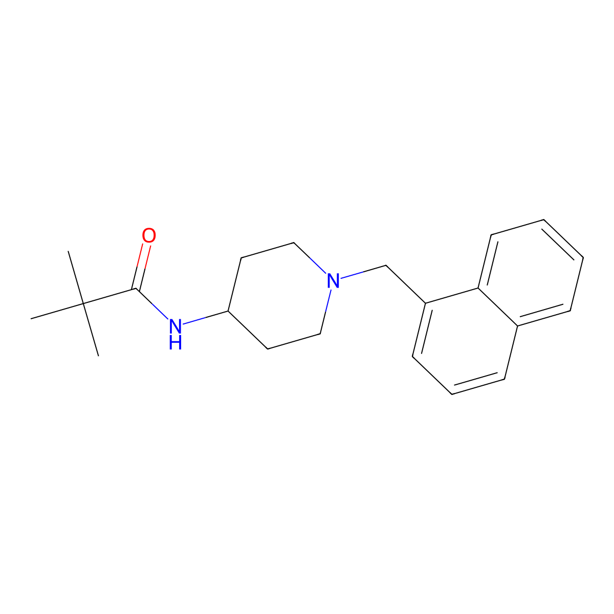 2,2-dimethyl-N-{1-[(naphthalen-1-yl)methyl]piperidin-4-yl}propanamide molecular structure, CAS 2742037-70-1