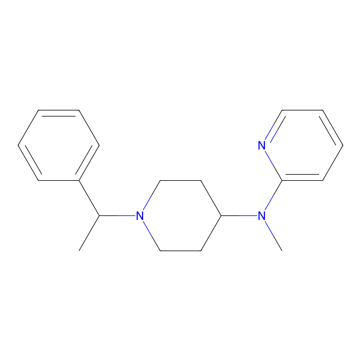 N-methyl-N-[1-(1-phenylethyl)piperidin-4-yl]pyridin-2-amine molecular structure, CAS 2742037-73-4