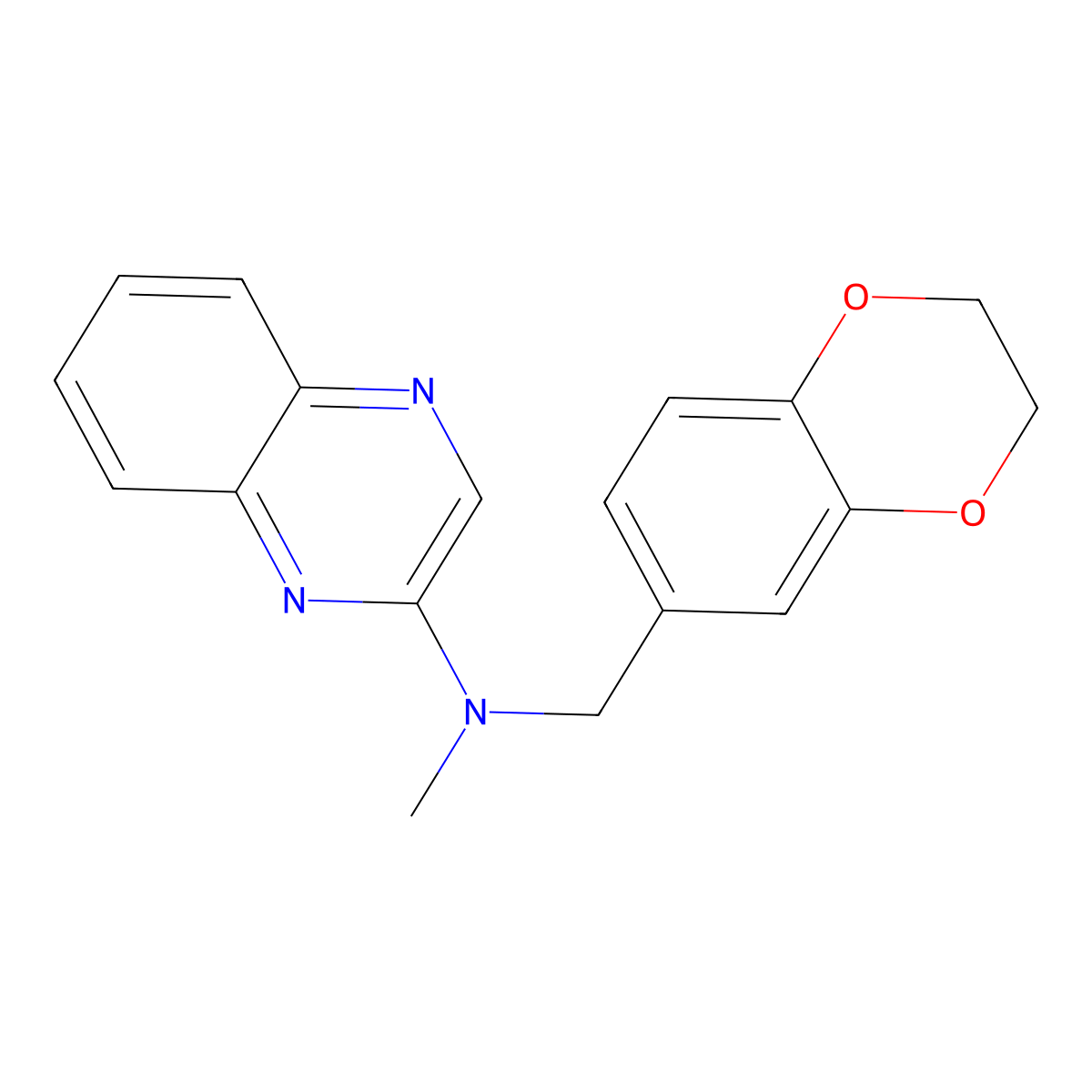 N-[(2,3-dihydro-1,4-benzodioxin-6-yl)methyl]-N-methylquinoxalin-2-amine molecular structure, CAS 2742037-75-6