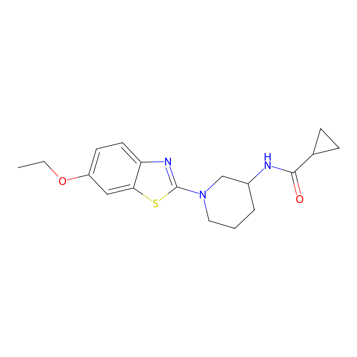 N-[1-(6-ethoxy-1,3-benzothiazol-2-yl)piperidin-3-yl]cyclopropanecarboxamide molecular structure, CAS 2742037-83-6