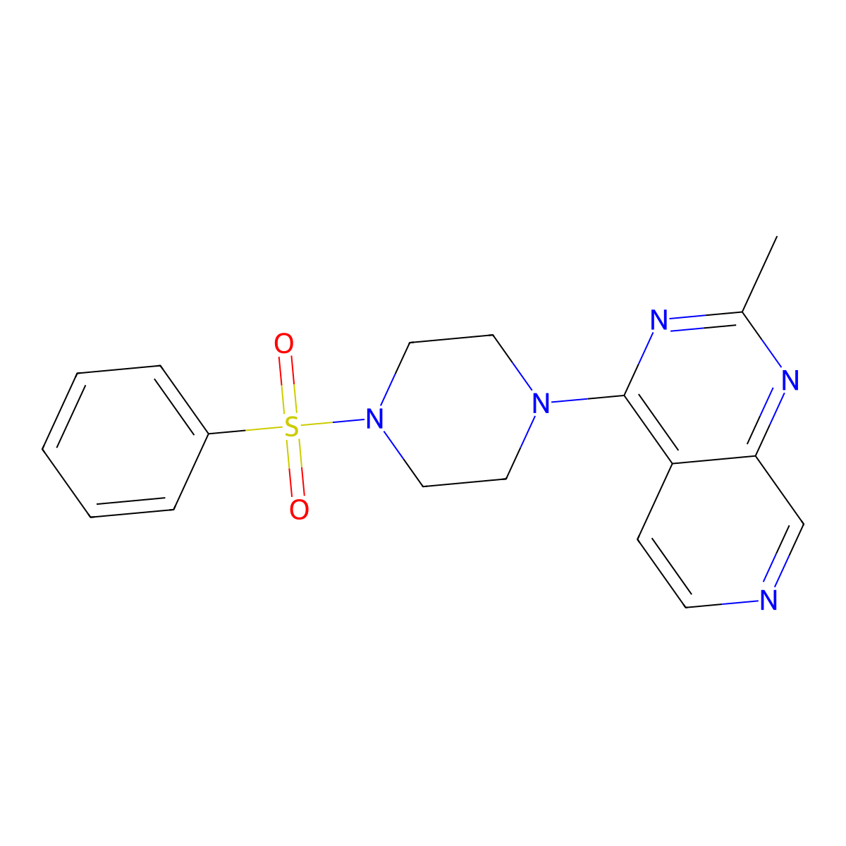 1-(Benzenesulfonyl)-4-{2-methylpyrido[3,4-d]pyrimidin-4-yl}piperazine molecular structure, CAS 2742038-05-5