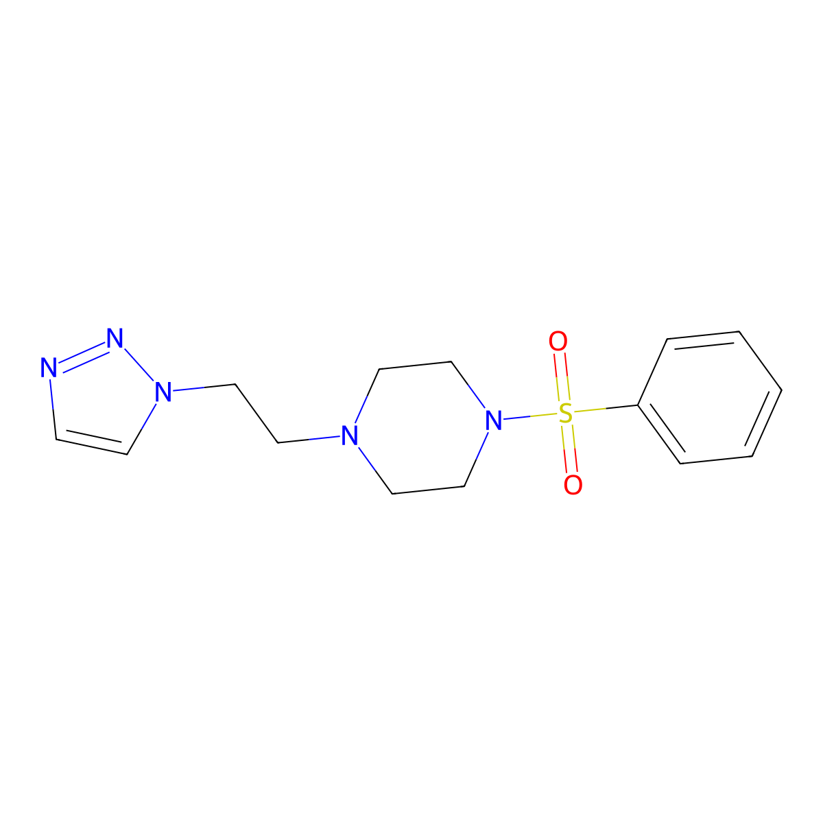 1-(benzenesulfonyl)-4-[2-(1H-1,2,3-triazol-1-yl)ethyl]piperazine molecular structure, CAS 2742038-08-8