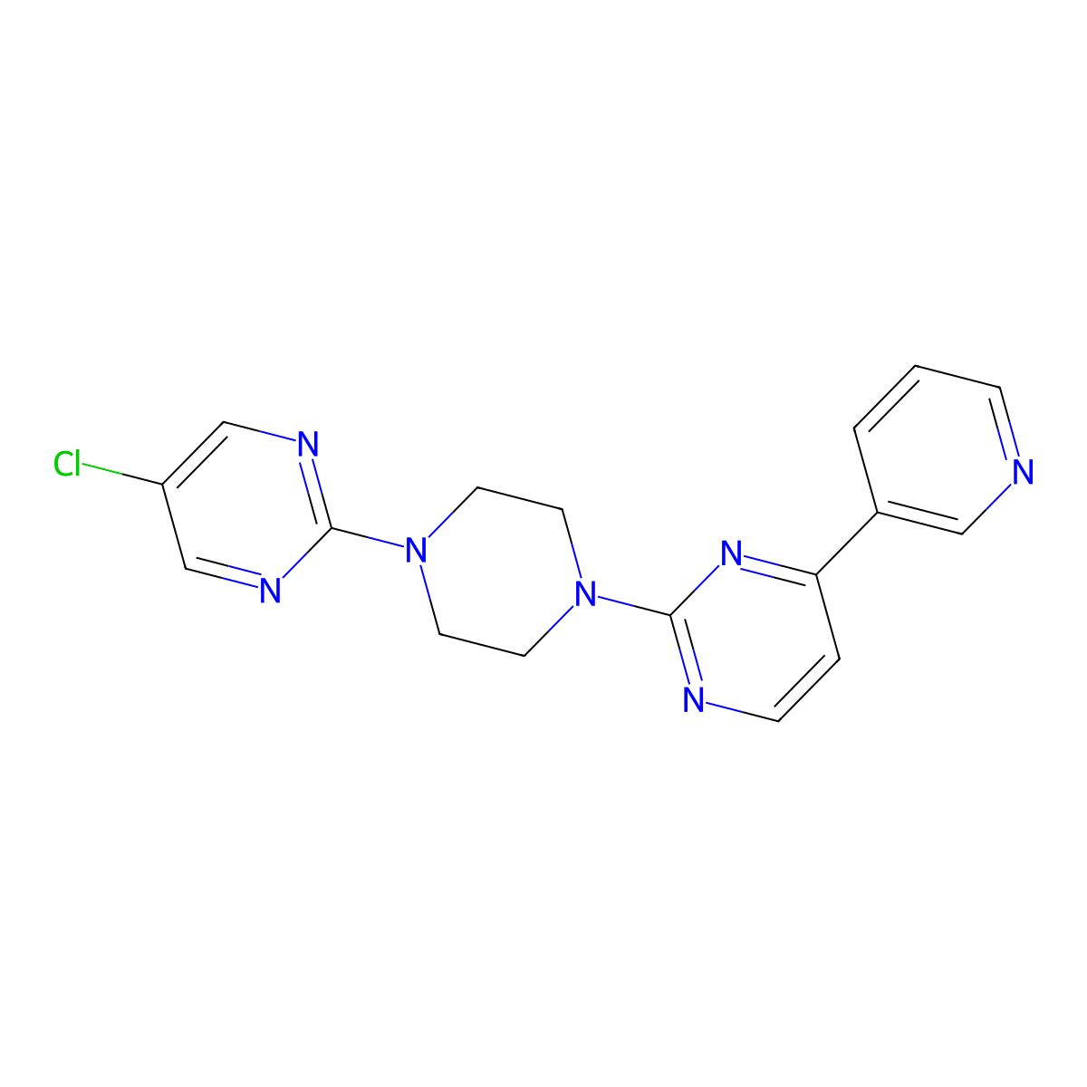 2-[4-(5-Chloropyrimidin-2-yl)piperazin-1-yl]-4-(pyridin-3-yl)pyrimidine molecular structure, CAS 2742038-16-8