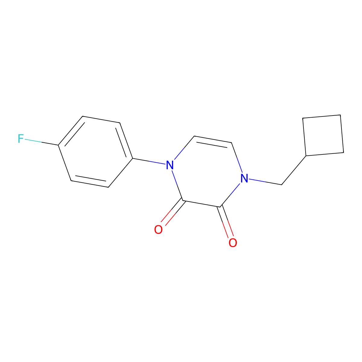 1-(Cyclobutylmethyl)-4-(4-fluorophenyl)-1,2,3,4-tetrahydropyrazine-2,3-dione molecular structure, CAS 2742038-29-3