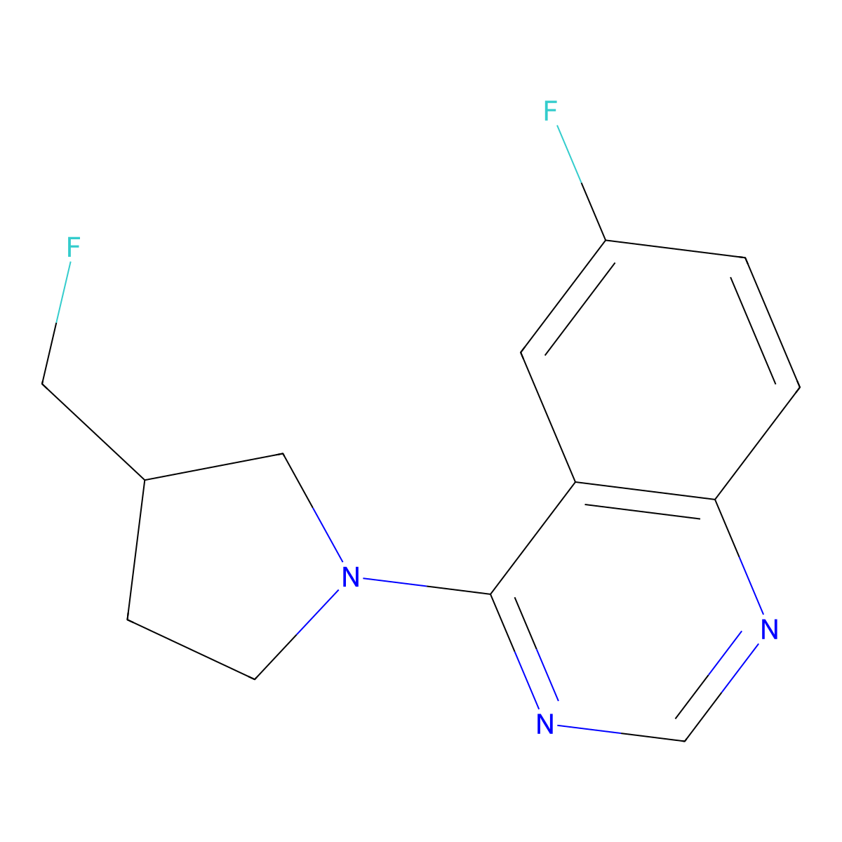 6-Fluoro-4-[3-(fluoromethyl)pyrrolidin-1-yl]quinazoline molecular structure, CAS 2742038-40-8