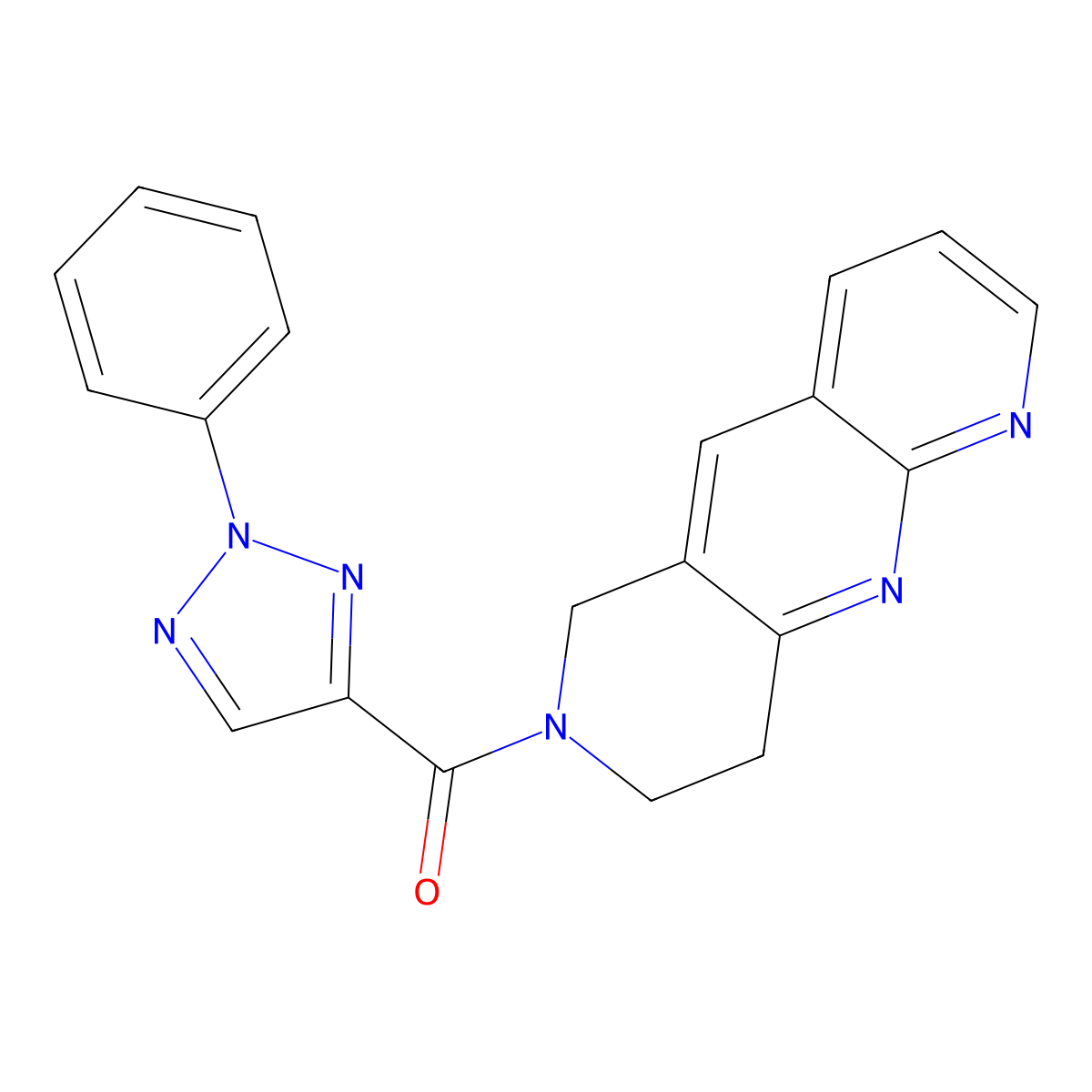 2-phenyl-4-{6H,7H,8H,9H-pyrido[2,3-b]1,6-naphthyridine-7-carbonyl}-2H-1,2,3-triazole molecular structure, CAS 2742038-44-2