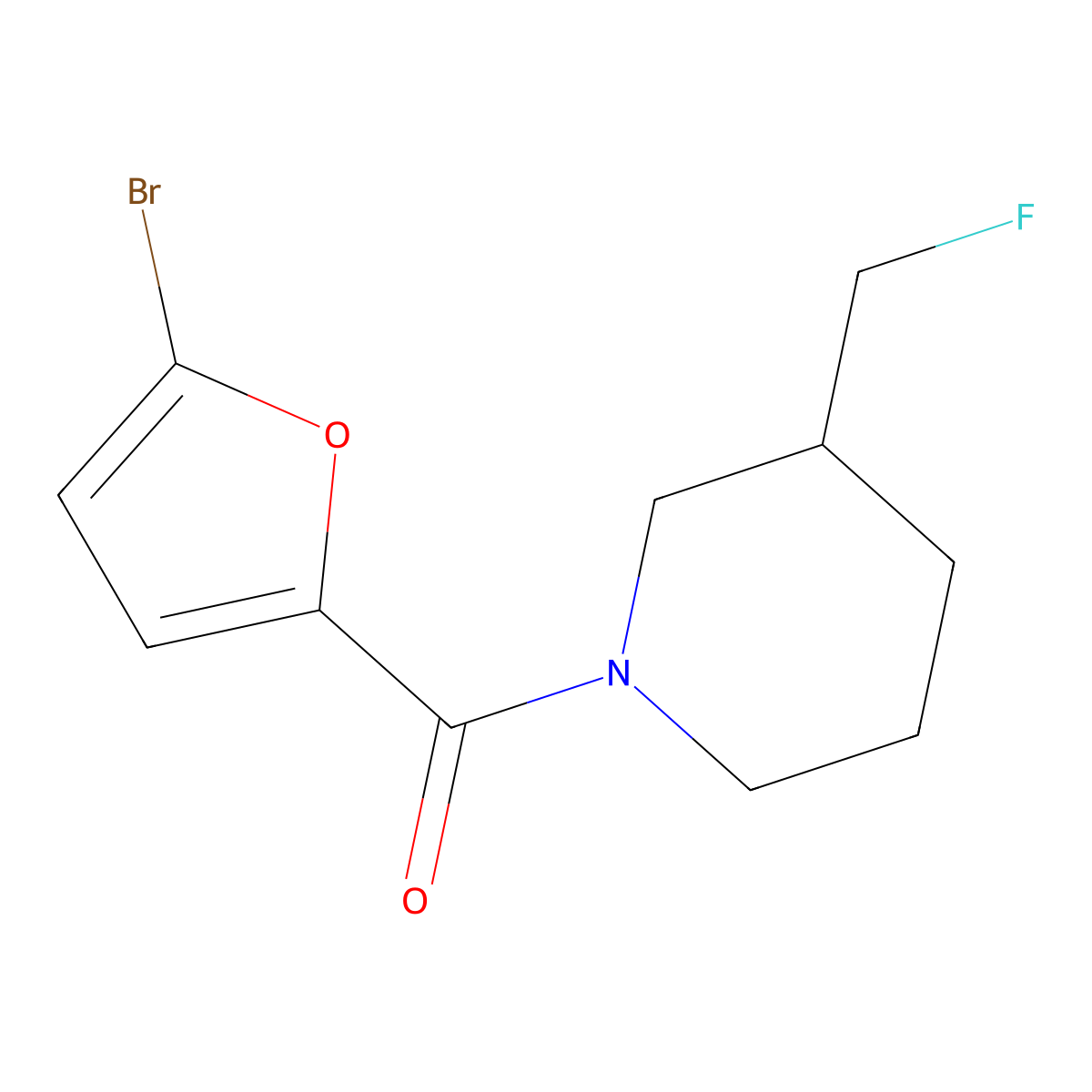 1-(5-Bromofuran-2-carbonyl)-3-(fluoromethyl)piperidine molecular structure, CAS 2742038-45-3