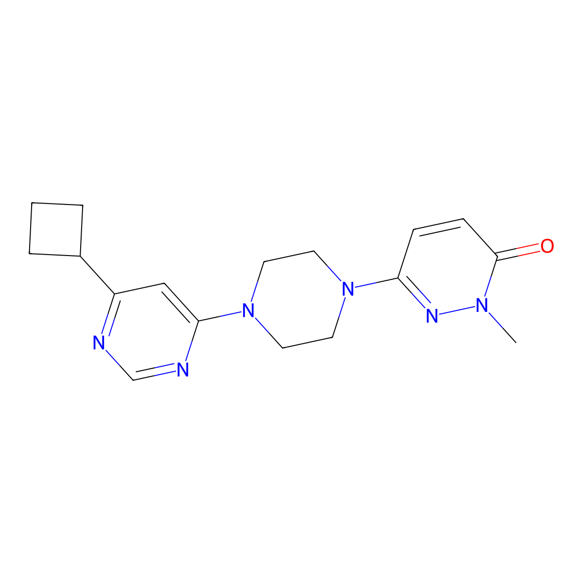 6-[4-(6-Cyclobutylpyrimidin-4-yl)piperazin-1-yl]-2-methyl-2,3-dihydropyridazin-3-one molecular structure, CAS 2742038-52-2