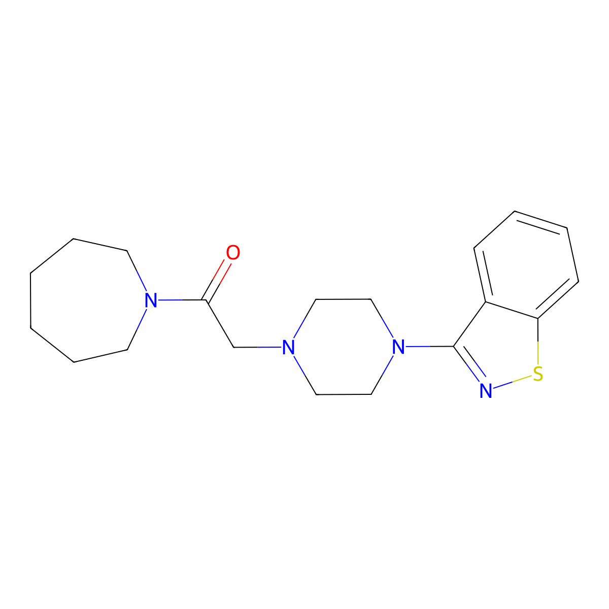 1-(Azepan-1-yl)-2-[4-(1,2-benzothiazol-3-yl)piperazin-1-yl]ethan-1-one molecular structure, CAS 2742038-85-1