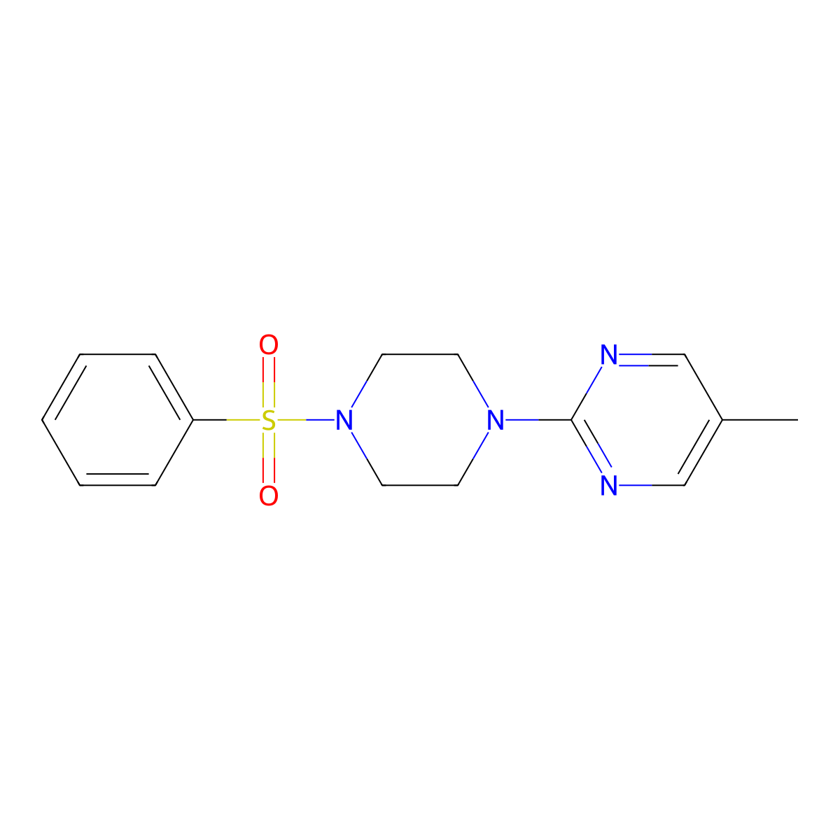 2-[4-(Benzenesulfonyl)piperazin-1-yl]-5-methylpyrimidine molecular structure, CAS 2742038-97-5