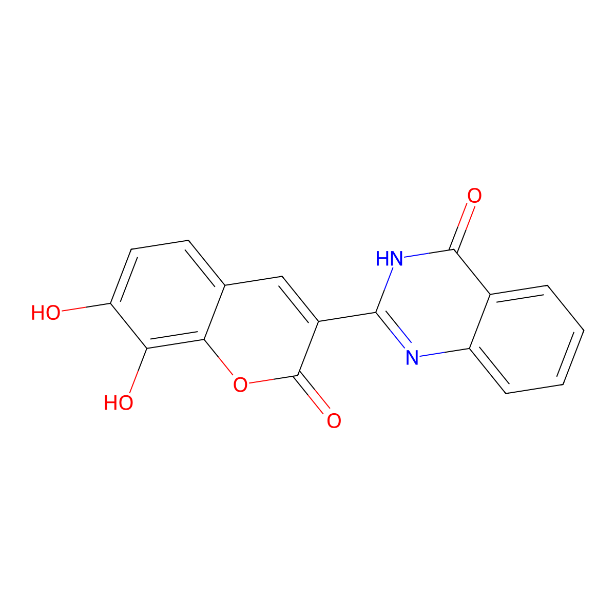 2-(7,8-dihydroxy-2-oxo-2H-chromen-3-yl)-3,4-dihydroquinazolin-4-one molecular structure, CAS 2742039-01-4