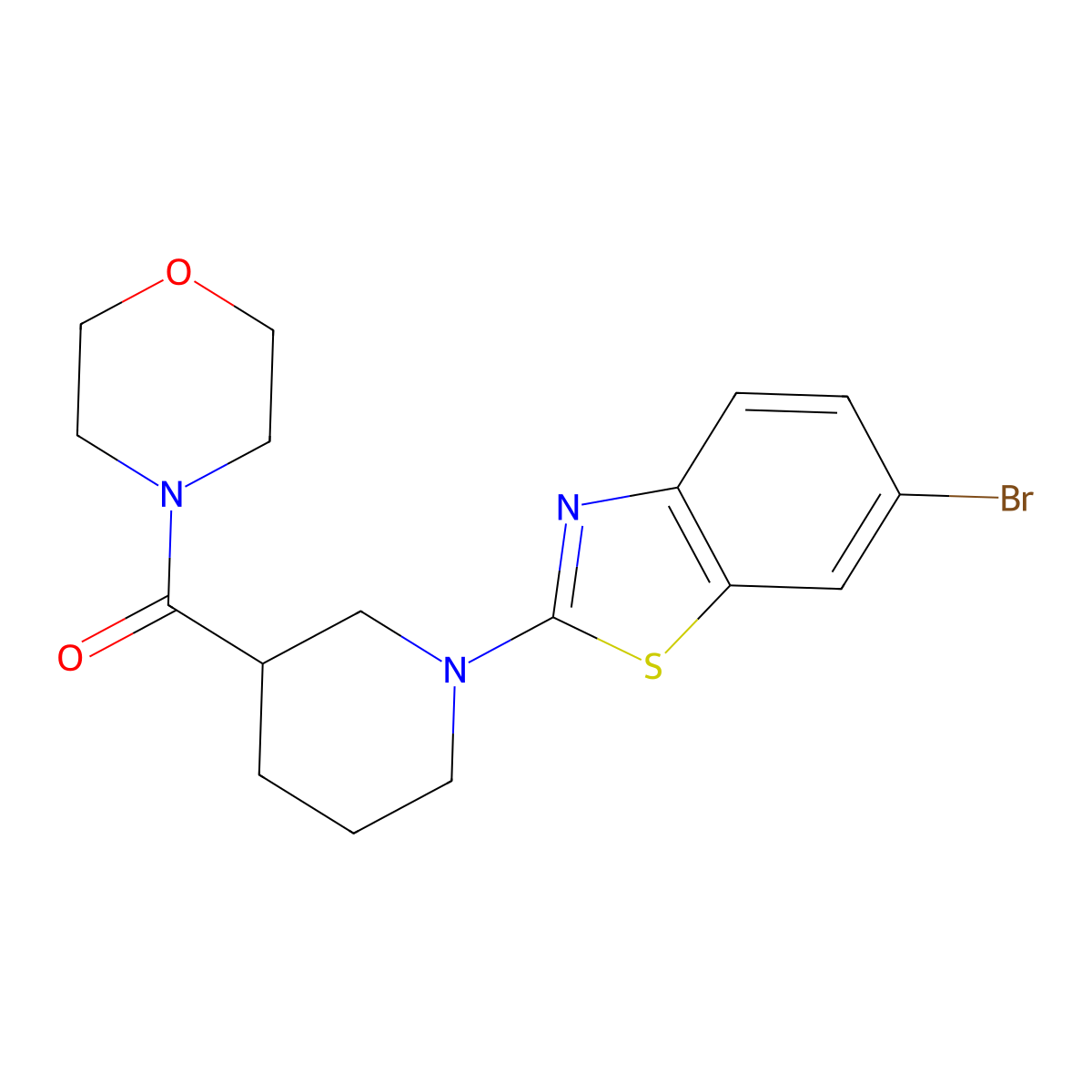 6-Bromo-2-[3-(morpholine-4-carbonyl)piperidin-1-yl]-1,3-benzothiazole molecular structure, CAS 2742039-07-0