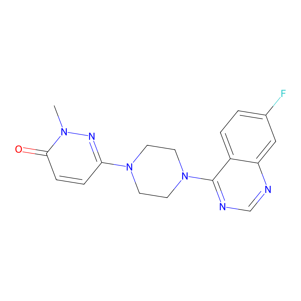 6-[4-(7-Fluoroquinazolin-4-yl)piperazin-1-yl]-2-methyl-2,3-dihydropyridazin-3-one molecular structure, CAS 2742039-10-5