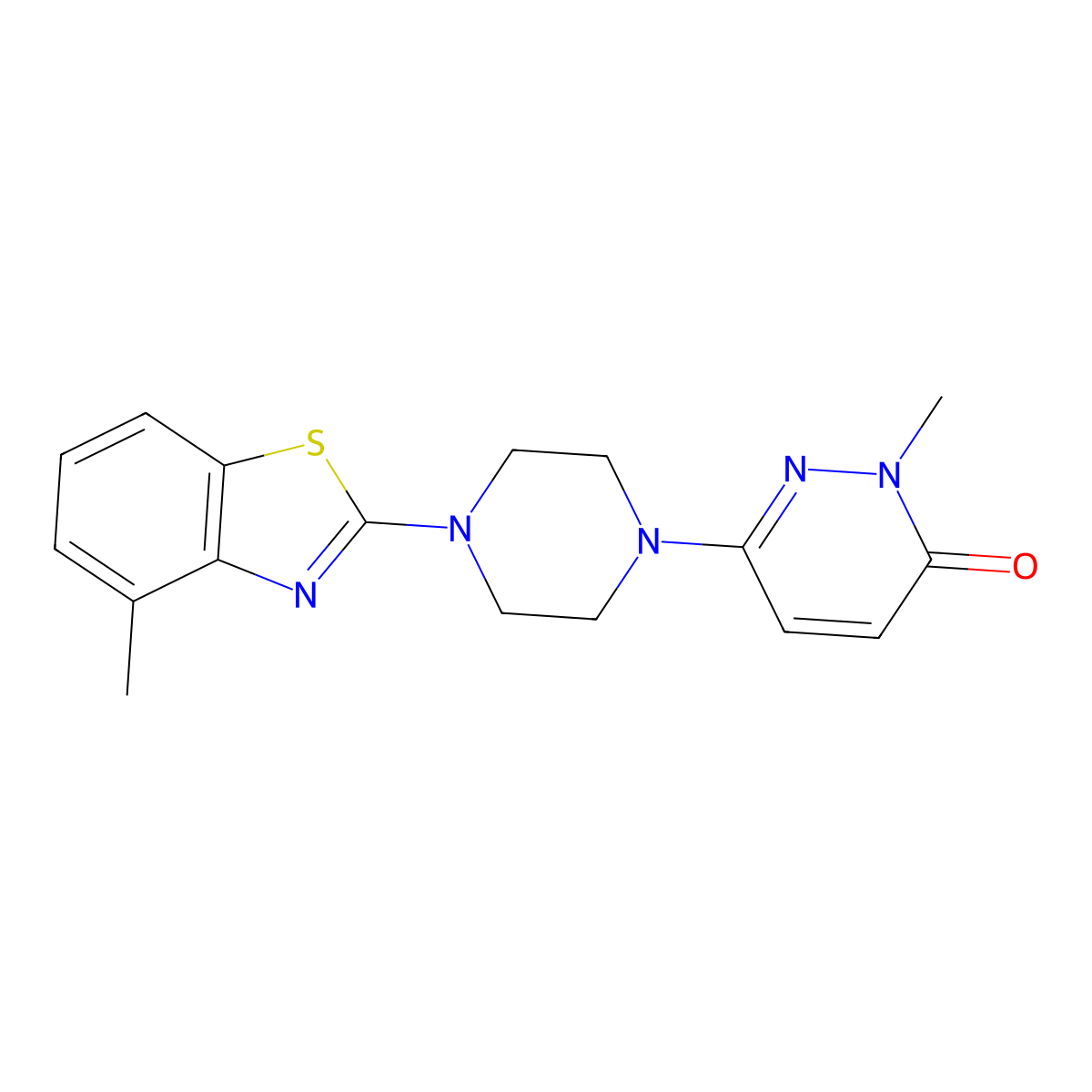 2-Methyl-6-[4-(4-methyl-1,3-benzothiazol-2-yl)piperazin-1-yl]-2,3-dihydropyridazin-3-one molecular structure, CAS 2742039-14-9