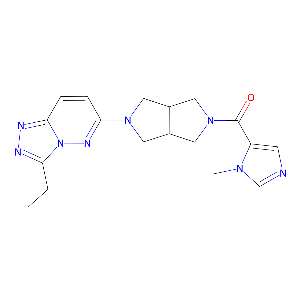 5-(5-{3-ethyl-[1,2,4]triazolo[4,3-b]pyridazin-6-yl}-octahydropyrrolo[3,4-c]pyrrole-2-carbonyl)-1-methyl-1H-imidazole molecular structure, CAS 2742039-18-3