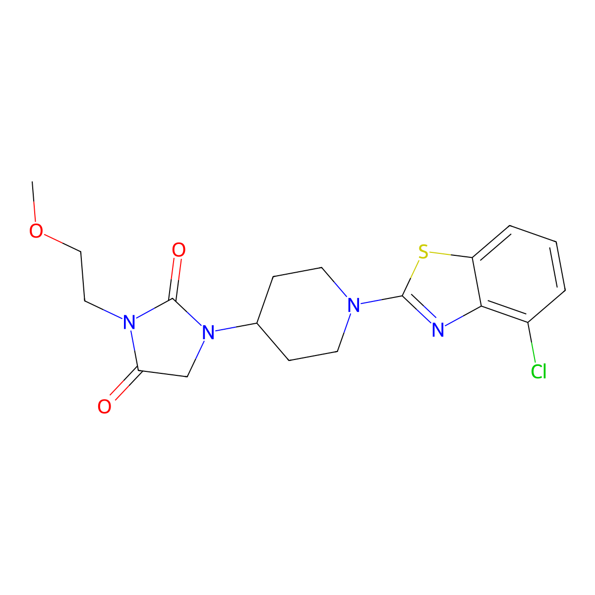 1-[1-(4-Chloro-1,3-benzothiazol-2-yl)piperidin-4-yl]-3-(2-methoxyethyl)imidazolidine-2,4-dione molecular structure, CAS 2742039-19-4