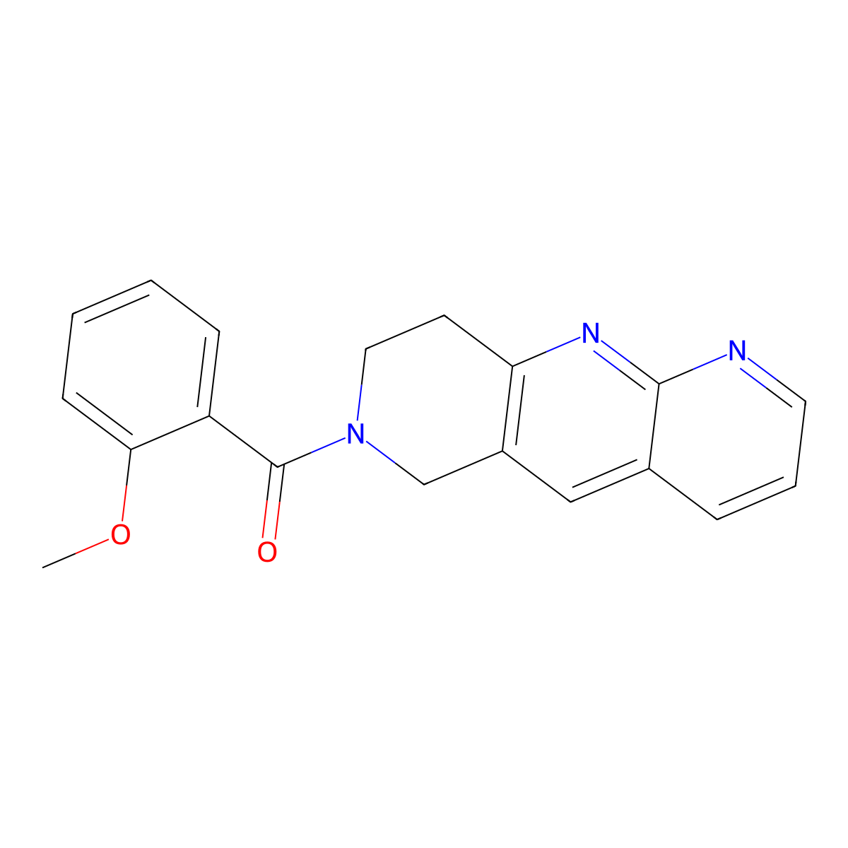 7-(2-methoxybenzoyl)-6H,7H,8H,9H-pyrido[2,3-b]1,6-naphthyridine molecular structure, CAS 2742039-21-8