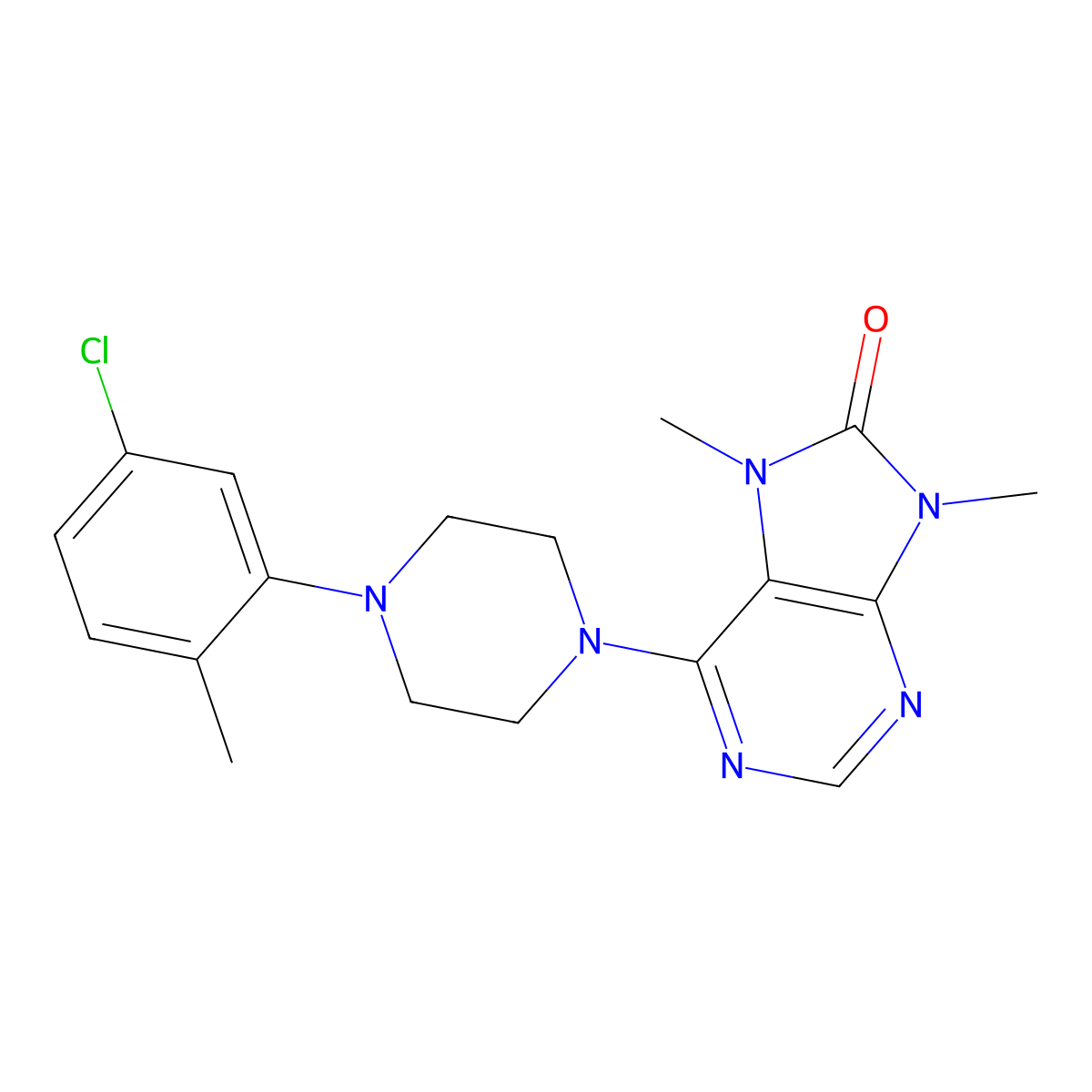 6-[4-(5-chloro-2-methylphenyl)piperazin-1-yl]-7,9-dimethyl-8,9-dihydro-7H-purin-8-one molecular structure, CAS 2742039-23-0