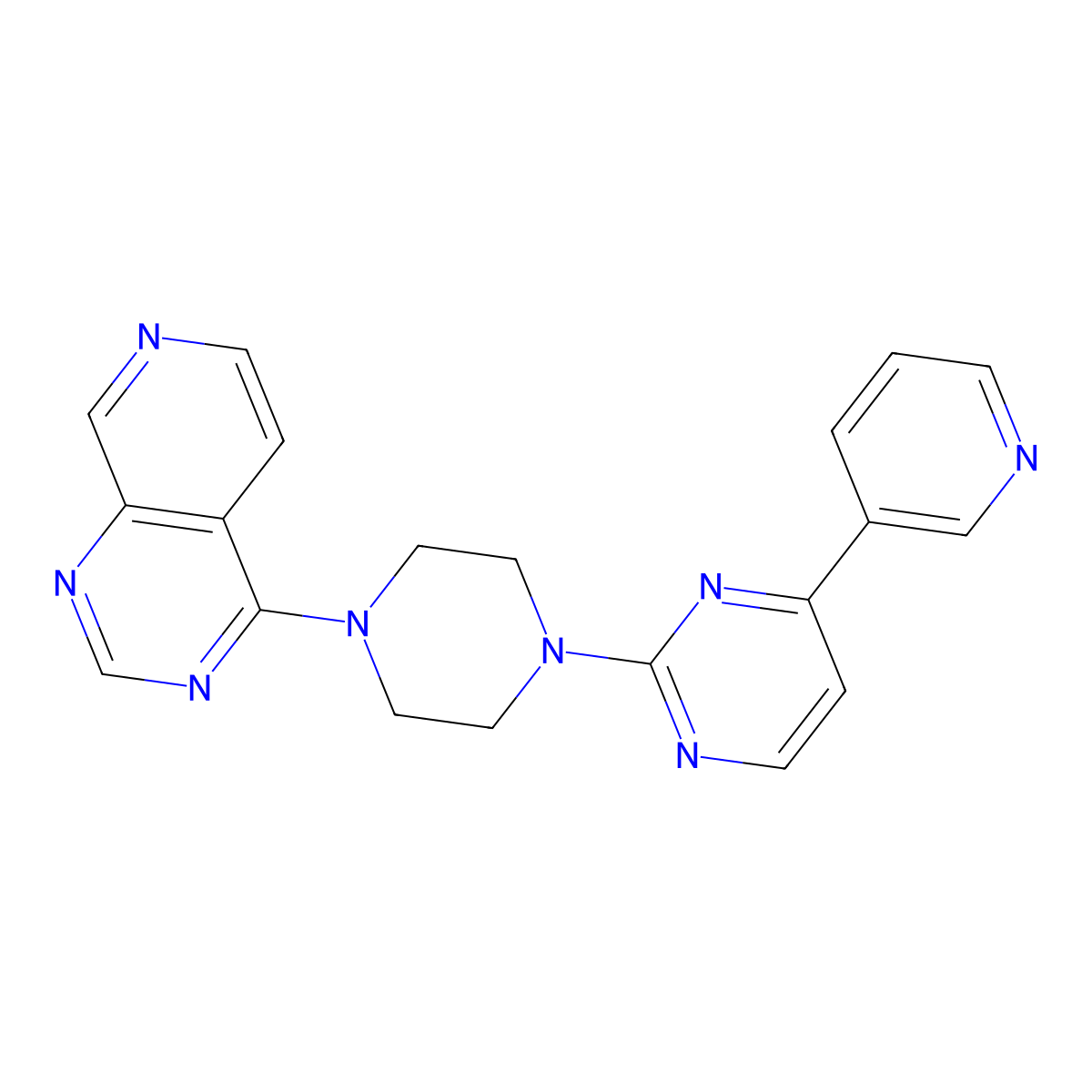 4-(Pyridin-3-yl)-2-(4-{pyrido[3,4-d]pyrimidin-4-yl}piperazin-1-yl)pyrimidine molecular structure, CAS 2742039-35-4